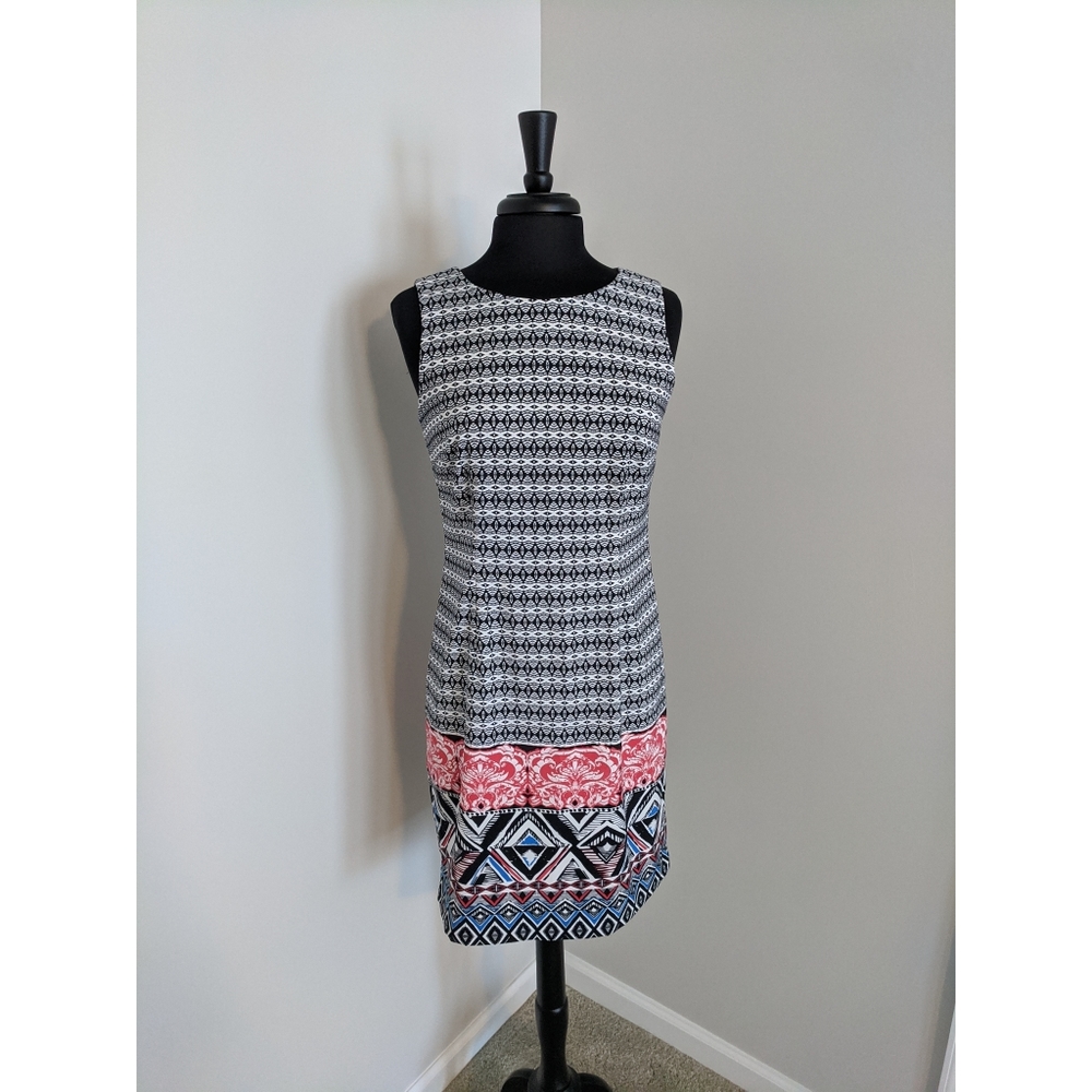 Mario Serrani Black/White Sleeveless Dress